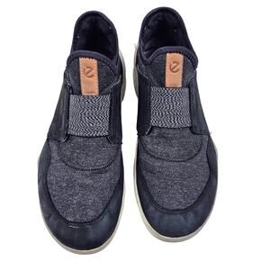 Ecco Slip On Yak Leather Biom Shoes Sneakers Slip On Black Womens US 7/7.5 EU 38